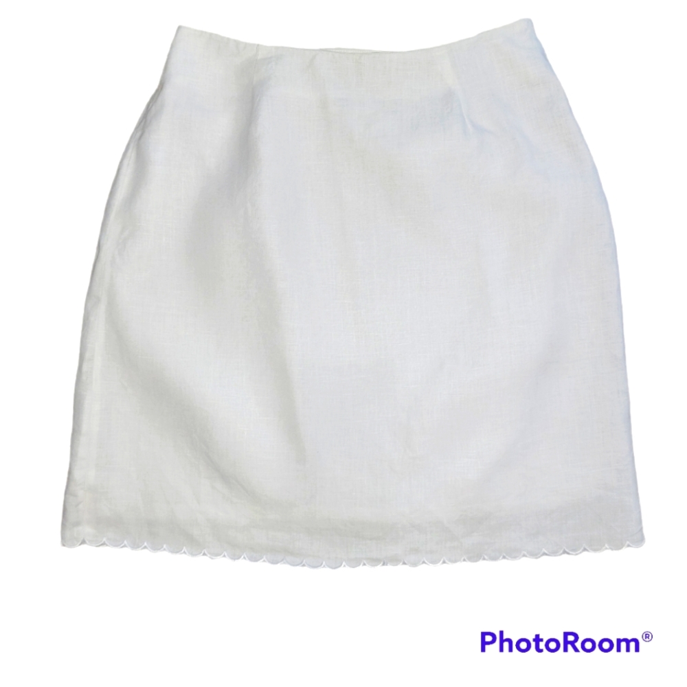 White linen skirt